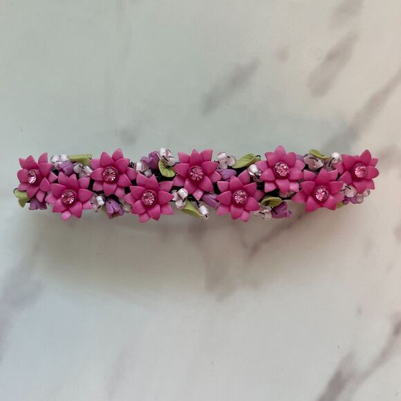 Set of Two Hand Beaded Designer Tira Misu Hair Barrettes main image 8